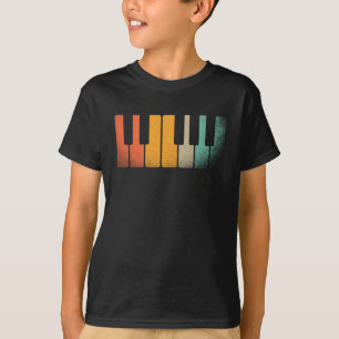 T-shirt Touches de piano à clavier rétros Instrument de mu