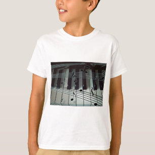T-shirt Touches de piano et notes musicales