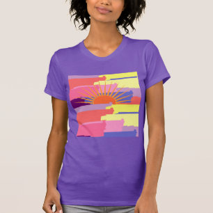 T-shirt Touches de pinceau colorées vives avec dents Sun p