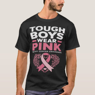 T-shirt Tough Boys Ruban Rose Sensibilisation au Cancer du