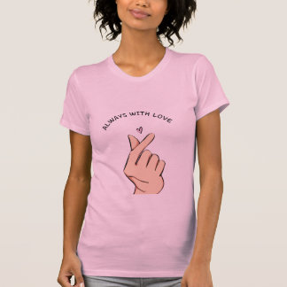 T-shirt Toujours avec amour doigt cœur mignon T-Shi esthét