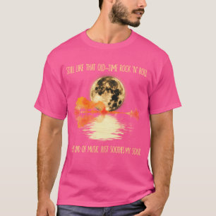 T-shirt Toujours Comme Ce Vieux Rock N Roll Guitare Lune T
