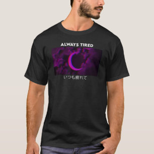 T-shirt Toujours Fatigué Purple Lune Vaporwave Goth esthét
