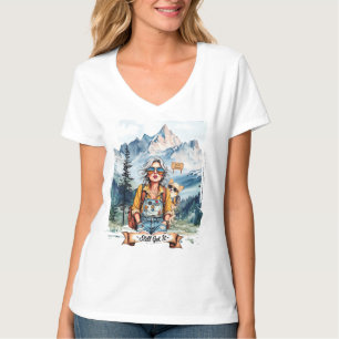 T-shirt Toujours le style ! Dame hippie bohème qui fait de