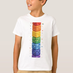 T-shirt Tour de cube arc-en-ciel