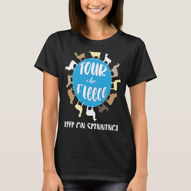 T-shirt Tour de Fleece Fiber pour la rotation des roues Ha (Devant)