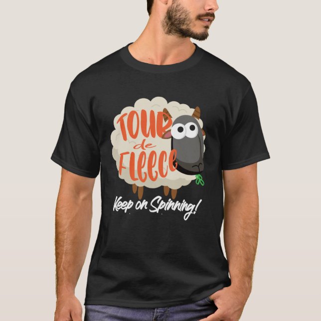 T-shirt Tour de Fleece Fiber pour la rotation des roues Ha (Devant)