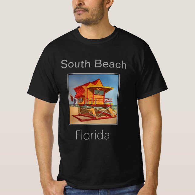T-shirt Tour de garde à vie, Rouge & Orange, South Beach F (Devant)