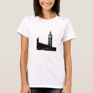 T-shirt Tour de Londres Big Ben Photographie noir et blanc