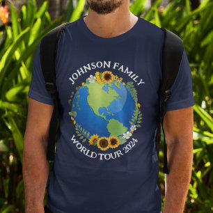 T-shirt Tour du monde personnalisé Terre Tournesols Voyage