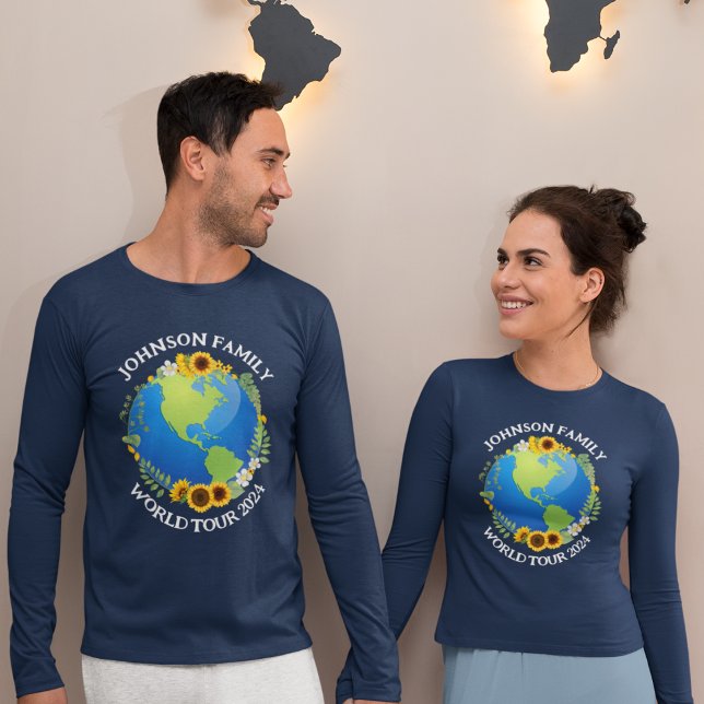 T-shirt Tour du monde sur mesure Fleurs de la Terre Voyage (Créateur téléchargé)
