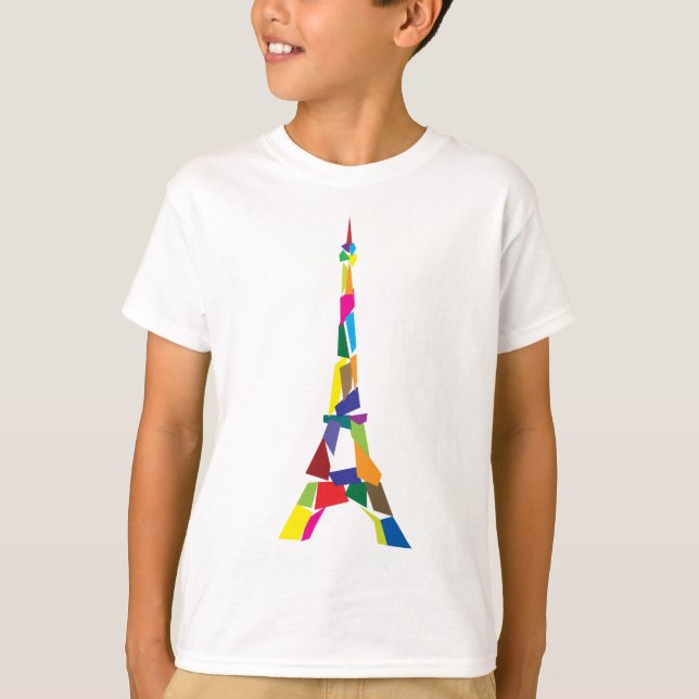 T-shirt Tour Eiffel abstrait, France, Paris (Devant)