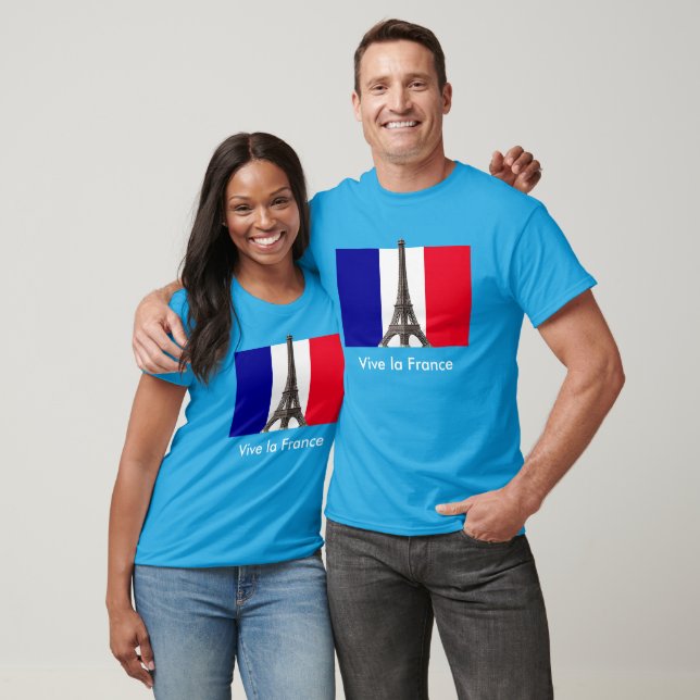 T-shirt Tour Eiffel Drapeau français Vive la France Unisex (Unisexe)