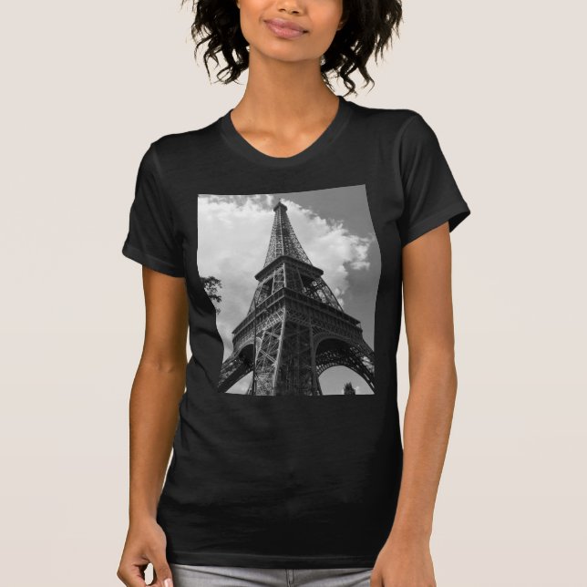 T-shirt Tour Eiffel noir et blanc à Paris (Devant)