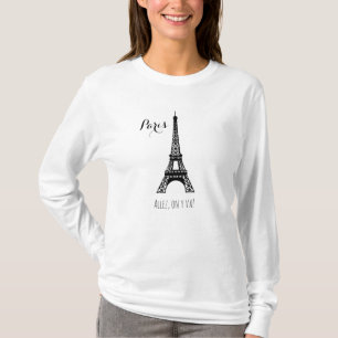 T-shirt Tour Eiffel Paris Allez On Y Va Femmes 