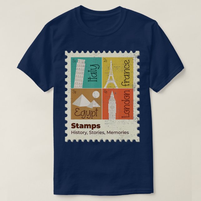 T-shirt Tour Eiffel Tour de Pise Pyramide Horloge T (Design devant)