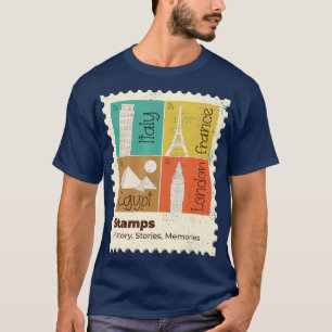 T-shirt Tour Eiffel Tour de Pise Pyramide Horloge T