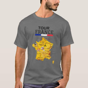 T-shirt Tour France Cyclisme Jersey Bicycle France Road Ra