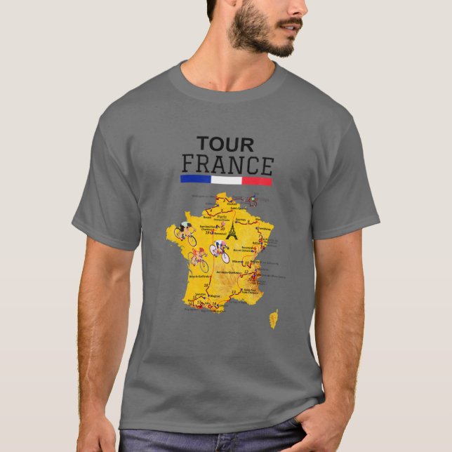 T-shirt Tour France Cyclisme Jersey Bicycle France Road Ra (Devant)