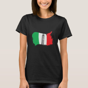T-shirt Tour penchée de Pise en Toscane avec le drapeau de