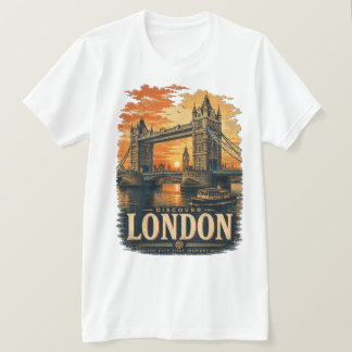 T-shirt Tour Rétro Coucher de Soleil sur la Tour de Londre