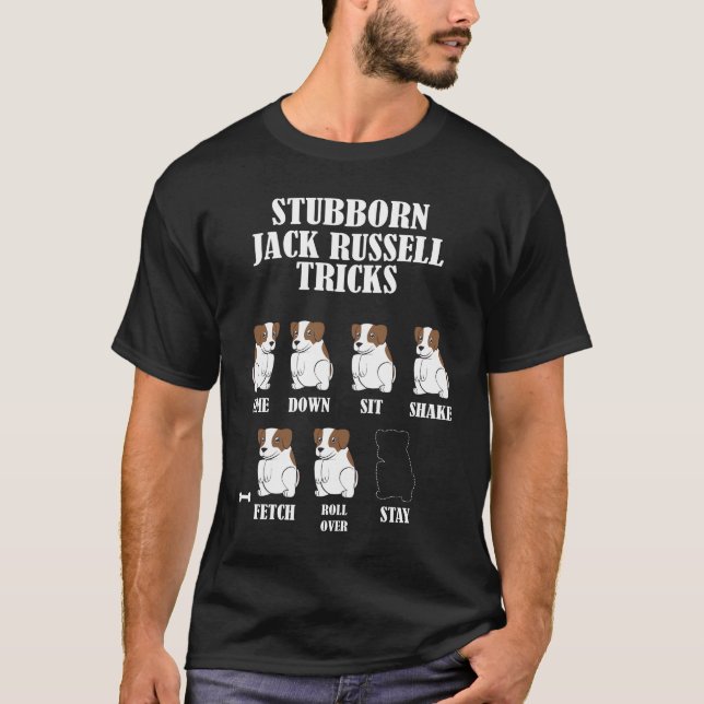 T-shirt Tour têtu de chien de Jack Russell Terrier (Devant)