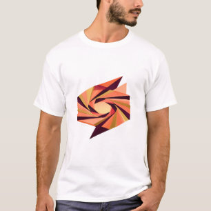 T-shirt Tourbillon Abstrait Facetté Origami Orange Moderne