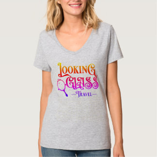 T-shirt Tourisme en verre féminin V-Neck