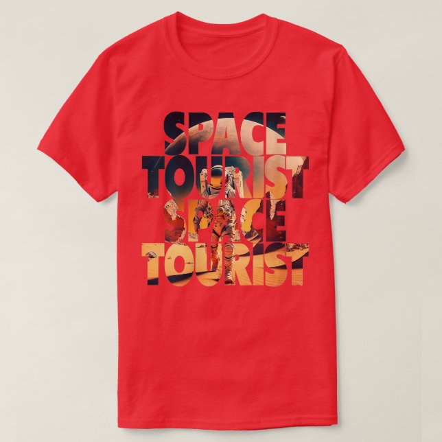 T-shirt Touriste spatiale féminine Espace extra-atmosphéri (Design devant)