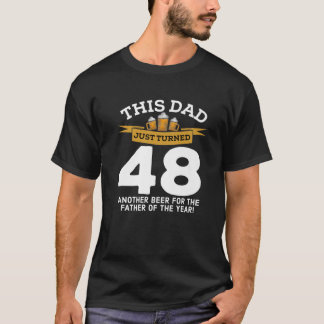 T-shirt Tourné 48 Bière Boire Papa 48E Père Anniversaire G