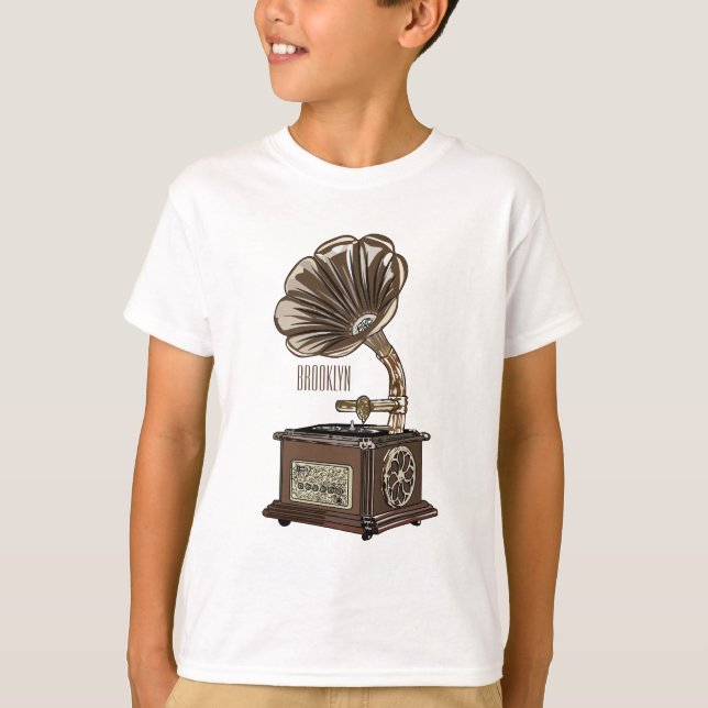 T-shirt Tourne-disque dessin animé (Devant)