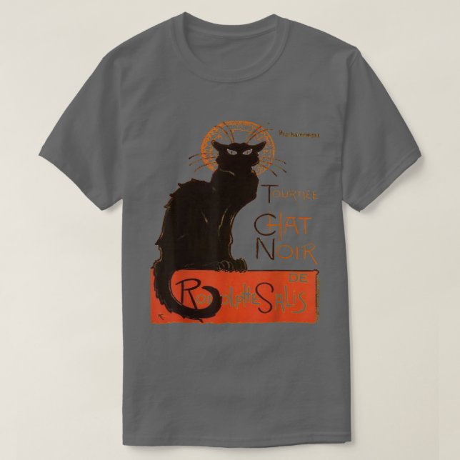 T-shirt Tournee du chat noir Paris Distressed Vector (Design devant)