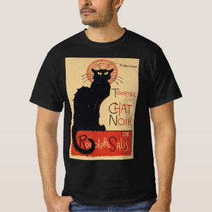 T-shirt Tournée du Chat Noir Vintage Black Cat Art Nouveau