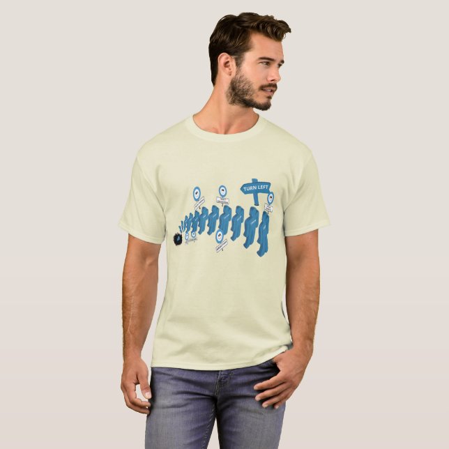 T-SHIRT TOURNER À GAUCHE LA SATIRE CONSERVATIVE (Devant entier)