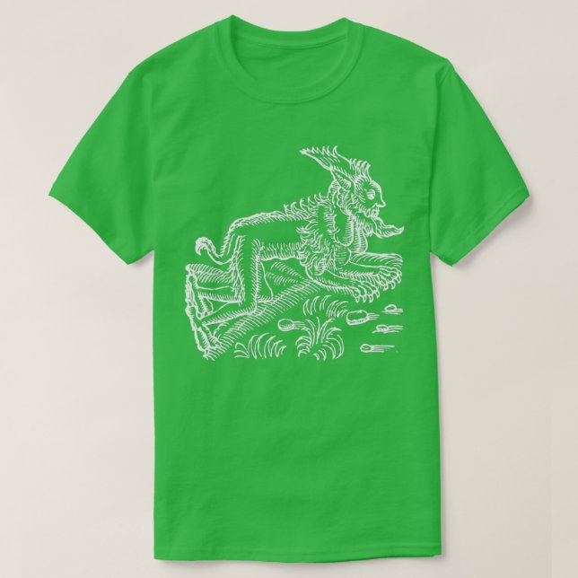 T-shirt Tourner Werewolf Dessiner Black Old Antique Illumi (Design devant)
