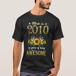T-shirt Tournesol 13ème Anniversaire Pour Femmes Floral Be