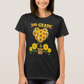 T-shirt Tournesol 3e Année Bienvenue Retour À L'École Troi
