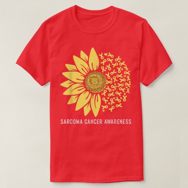 T-shirt Tournesol à ruban jaune Sarcome Sensibilisation au (Design devant)