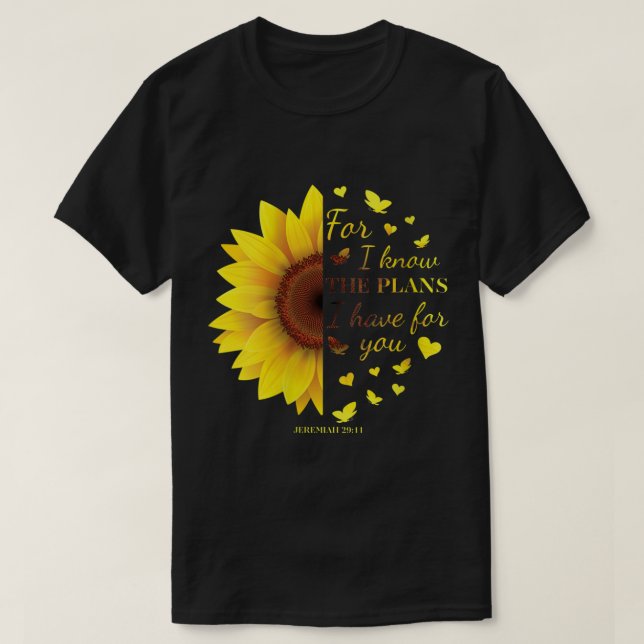 T-shirt Tournesol Bible chrétienne Versets dit Jérémie (Design devant)