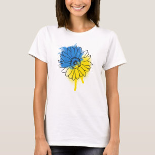 T-shirt Tournesol bleu et jaune à l'ukrainienne