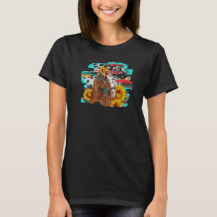 T-shirt Tournesol Cheval Cuir de Vache Pierre Précieuse Co