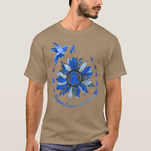 T-shirt Tournesol Colibri bleu Ribbon Cancer de la prostat