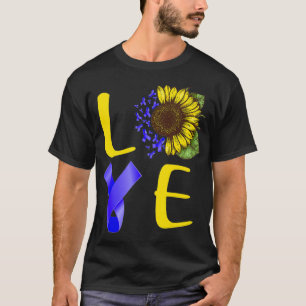 T-shirt tournesol colon cancer conscience cadeau guerrier 