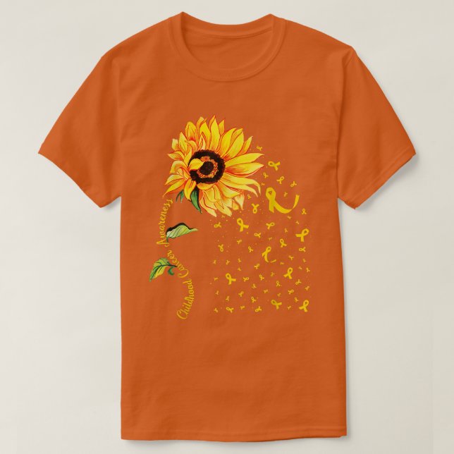 T-shirt Tournesol de sensibilisation au cancer chez les en (Design devant)