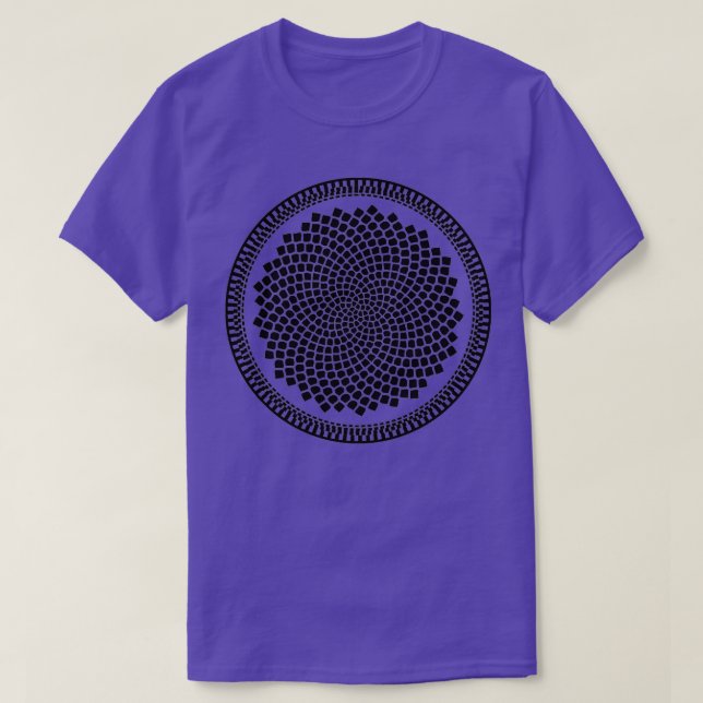 T-shirt Tournesol Fibonacci spirale fractale (Design devant)
