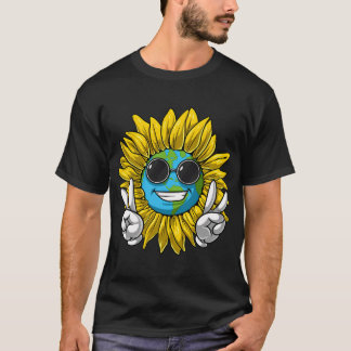 T-shirt Tournesol Hippie Planète Terre