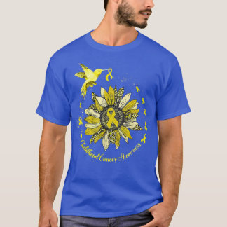 T-shirt Tournesol Hummingbird Gold Ribbon Cancer de l'enfa