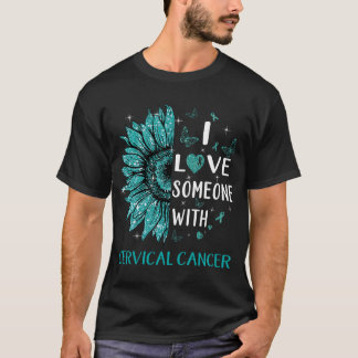 T-shirt Tournesol J'Aime Quelqu'Un Avec Le Cancer Du Céram