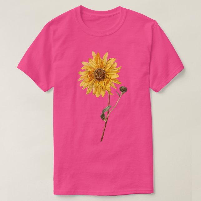 T-shirt Tournesol jaune et bourgeon  (Design devant)