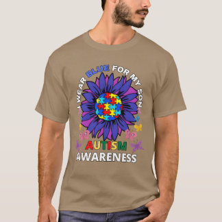 T-shirt tournesol je porte du bleu pour mon fils sensibili